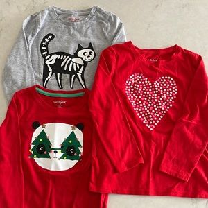 (SET OF 3!) Cat & Jack holidays shirts, size XS (4/5)